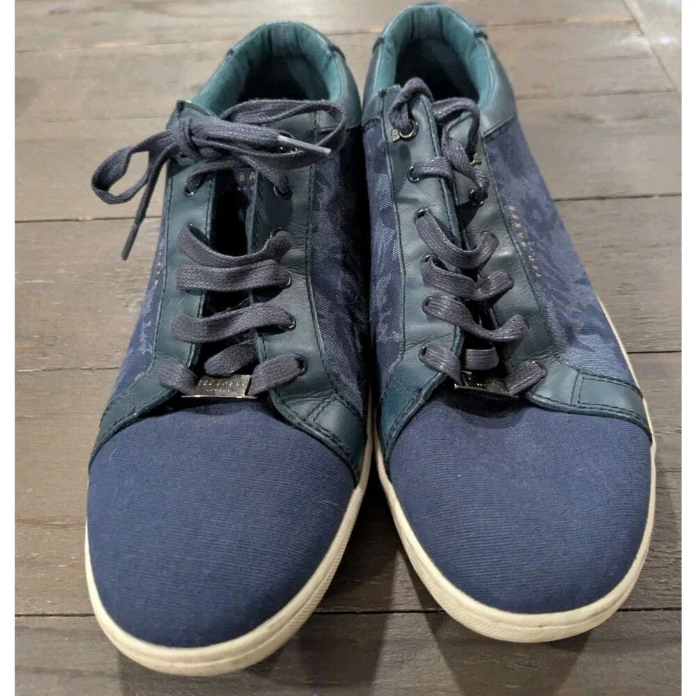 Ted Baker London Keeran 3 Mens Size‎ 12 Blue Canvas Low Top Casual Sneakers